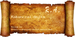 Rakonczai Anita névjegykártya