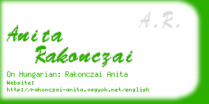 anita rakonczai business card